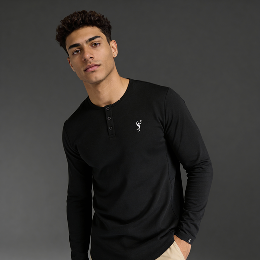 Long Sleeve Henley x Cuts