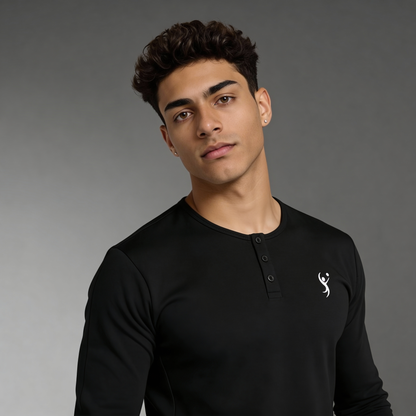 Long Sleeve Henley x Cuts